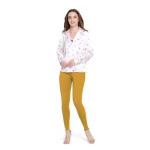 NWT Poomer Stylish Mustard Yellow Presta Premium Ankle Leggings - Size M